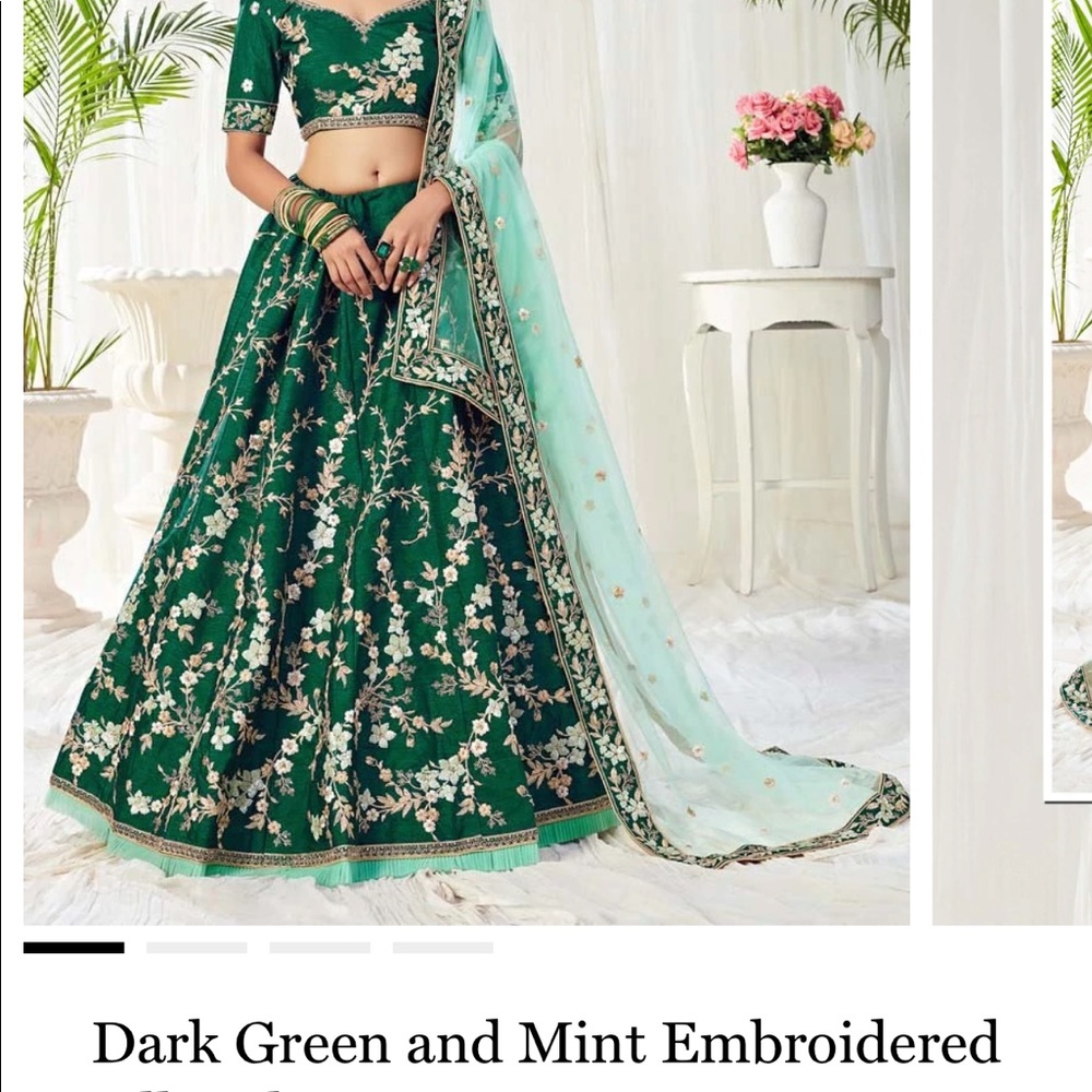 Dark green lehenga